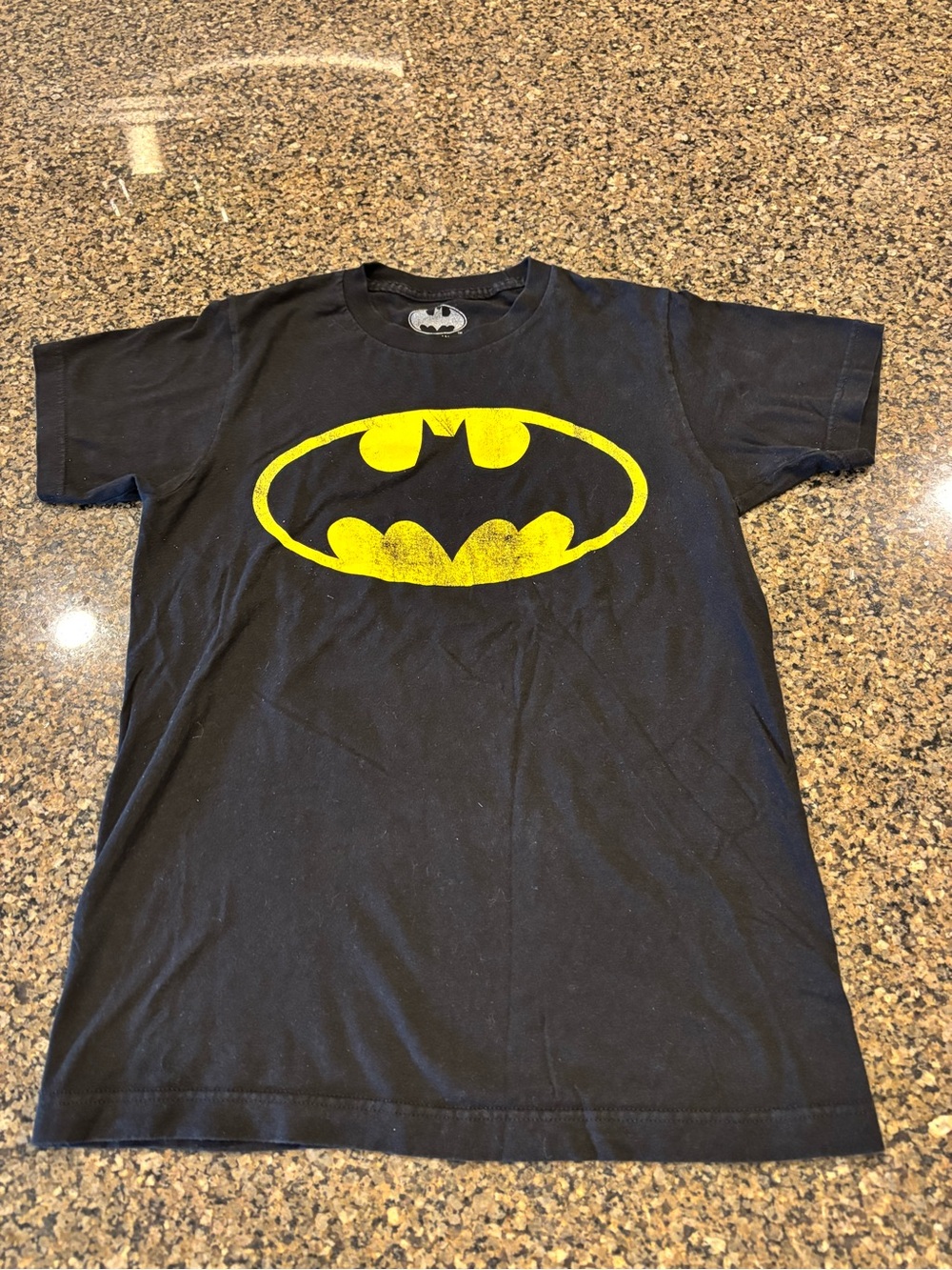DC Black Kids T-Shirt with Yellow Batman Logo